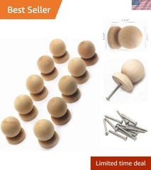 Unfinished Wood Ball Knobs – 10PCS Versatile Drawer Pulls for Stylish Cabinets