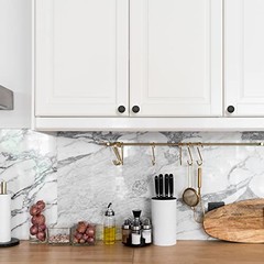 Round Kitchen Cabinet Knobs Pulls 1-1/4 Inch Pack | Zinc Alloy, 30 Matte Black