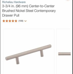 CABINET/DRAWER HANDLES 3 3/4” x 7″ L BRUSHED NICKEL- 25 NEW IN BOX! RICHELIEU