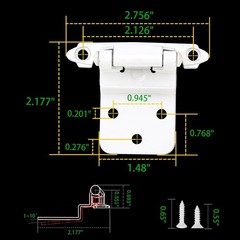 50 Pack 25 Pairs 3/8″ Inset Cabinet Door Hinges – 50 Pack, White