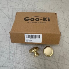 6-Pack Goo-Ki Light Brushed Brass Zinc Alloy Cabinet Knobs Single Hole Center