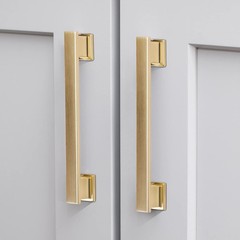 20 Pack Square Brushed Gold Cabinet Pulls, 5 Inch(128mm) Hole Centers Gold Ca…