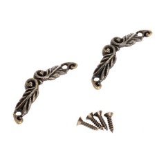 Dophee 10Pcs Antique Brass Decorative Pull Handle for Mini Jewelry Box Drawer x