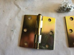 10 Pair of 3″ x 3″ Brookline Brass Plated- Butt / Utility Hinges with Screws