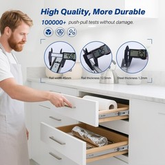 Ubisin 6 Pairs 24 Inch Soft Close Drawer Slides Ball Bearing Cabinet Rails