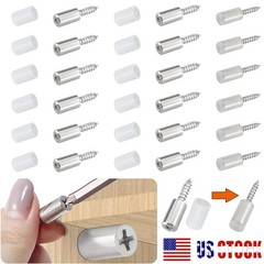 20/40x Self Tapping Screws Cabinet Laminate Support,Shelf Pins & Non-Slip Sleeve