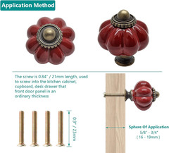 12pcs Rust Red Vintage Ceramic Cabinet Knobs, Dresser Handles with Mounting Scre