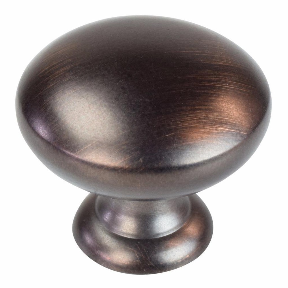 Cabinet Knob Oil-Rubbed Bronze Brushed, Copper Highlights, Round Kitchen Pull