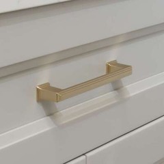 Square Brushed Champagne Gold Solid Cabinet Handles Pulls Kitchen Bathroom