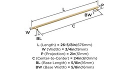 Amerock BP54026CZ Champagne Bronze Appliance Pull Bar | 24 inch Center to Center