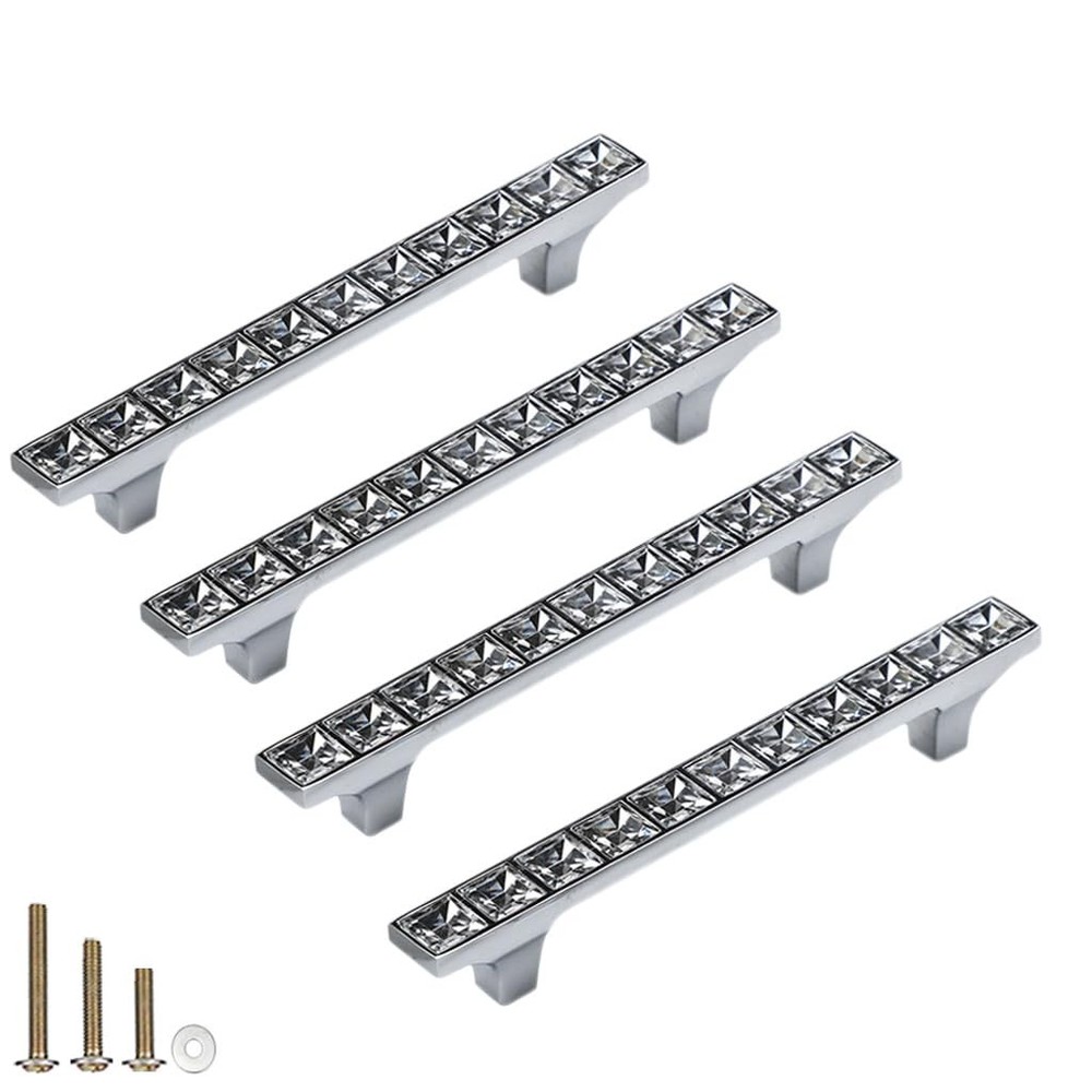 4 Pack Crystal Glass Rhinestone Cabinet Pulls Knobs Handles,Modern Decorated …