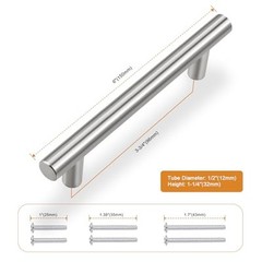 30 Pack 3/4 Inch (96mm) Hole Center 3-3/4″ (96mm) Hole to Hole Brushed Nickel