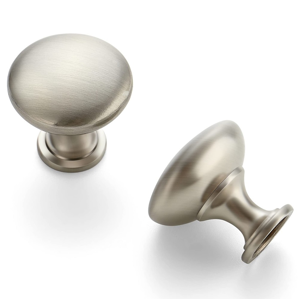 20 Pack Brushed Nickel Round Zinc Cabinet Knobs for Kitchen Bathroom Closet D…