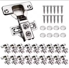 20 Pc Soft Close Stainless Concealed Kitchen Cabinet Hinges with Mounting Screws