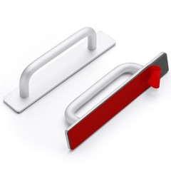 12 Pack Adhesive Handles Self Stick Instant Cabinet Drawer Push Pull Silver