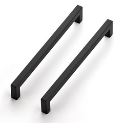 1 Pack 8-4/5 Inch Square Cabinet Handles Matte Black Cabinet Pulls Drawer Pul…