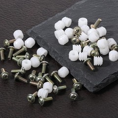 30 Set Furniture Fasteners, Plastic Hinge Dowel Inserts with Stainless Steel …