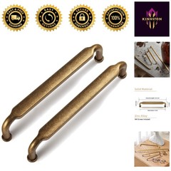 6 Pack of 5 Inch Antique Brass Cabinet Pulls – Durable Zinc Alloy Pull Handles