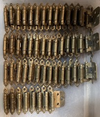 50 Vintage Amerock 7139 Brass Self-Closing Cabinet Hinges + 250+ Screws
