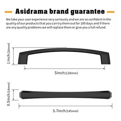 5 Inch(128mm) Kitchen Cabinet 5″ Hole Center(128mm) Matte Black 10 Pack