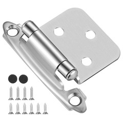 20 PCS 1/2 Inch Overlay Satin Nickel Self Closing Cabinet Door Hinges Flush