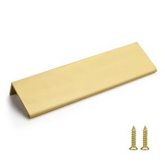 10 PCS 5 Inch Cabinet Pulls Brushed Brass Matte Gold Edge 128mm Hardware