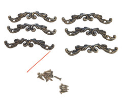 Set 6 European Style 2.75″ Eyebrows Cabinet Cupboard Drawer Pull Handles 2″ Hole