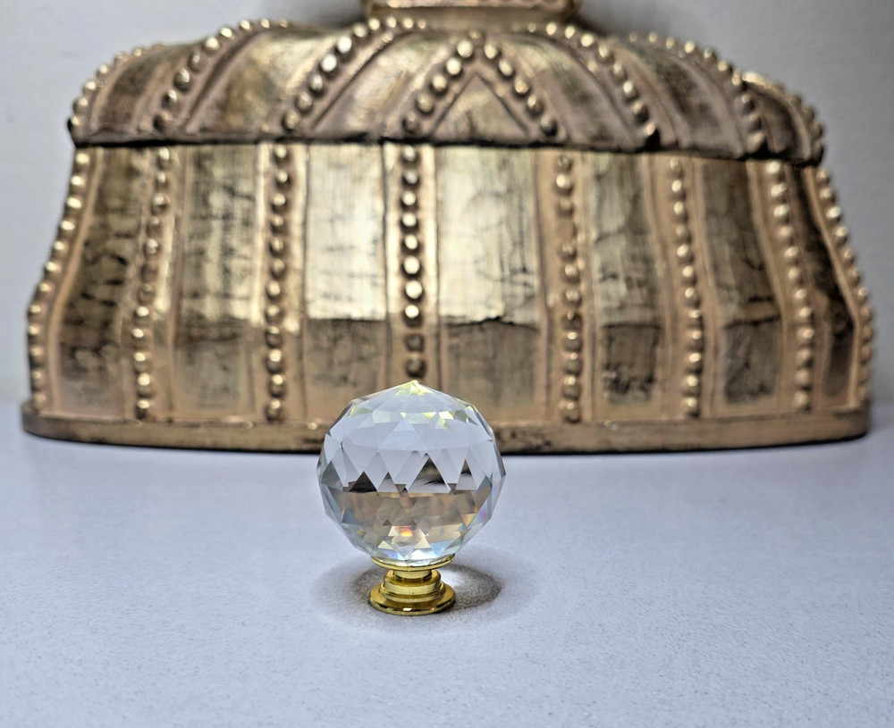 Gold Crystal Ball Knobs- Elegant Glass Pulls for Furniture & Cabinets & Doors