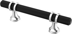 Alzassbg Black and Silver Cabinet Pulls and Handles 10 Pack, AL3087CPMB | 3 Inch