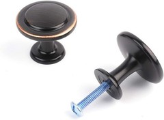 Round Cabinet Knobs Oil Rubbed Bronze Cabinet Pulls, Dia. 1-1/4 Inch, 10 Pack…