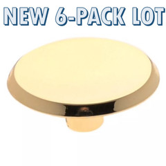 NEW 6-pack lot Amerock ROUND CABINET KNOB pull Polished Brass BP3413-3