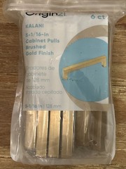 Set of 6 Origin21 Kalani 5-1/16” Brushed Gold Cabinet Pulls Modern Elegance