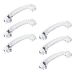 Geesatis Set of 6 Clear Acrylic Cabinet Handle Pull Hardware 3.3 inch,