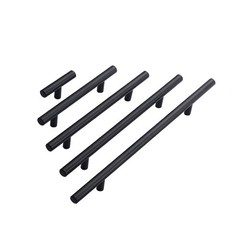 5pcs Black Stainless Steel Furniture Cabinet Handles Drawer Pulls for Home