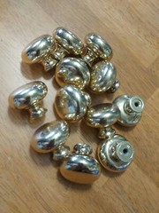 12 PCS 1″ Drawer Pulls Knobs Dresser Cabinet Wardrobe Cupboard BRASS 771A-1