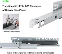 6 Pair of 18 Inch Soft Close Undermount Bottom Mount Drawer Slides 100lb Load