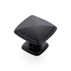Ravinte 25 Pack Matte Black Kitchen Cabinet Square Knob 1-1/4 inches,