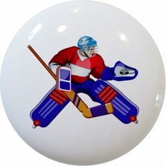 HOCKEY Player Sports CABINET Drawer Pull KNOB Goalie