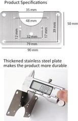 4 PCS 3.5×2 Inch Stainless Steel Cabinet Door Hinge Repair Plate Kit Screws