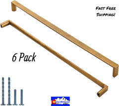 6 Pack 320mm 12-3/5″ Cabinet Drawer Pulls Antique Brass Kitchen Handle Long Bar