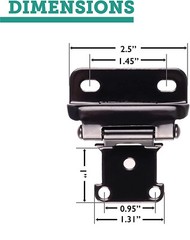 30PCS (15 Pairs) Self Closing 1/2″ Overlay Semi Partial Wrap Hinges Black/Nickel