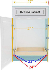Pull Out Drawers for Cabinets, 24″W X 21″D X 3″H Soft Close Slide Out Wood Shelv