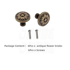 Vintage Flower Shape Cabinet Drawer Knobs,Pull Handle Metal Flower Shape