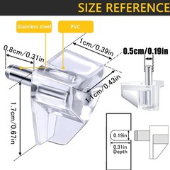 5 Millimeters Shelf Support Peg，Support Cabinet Shelf Pins，Clear Plastic Repl…