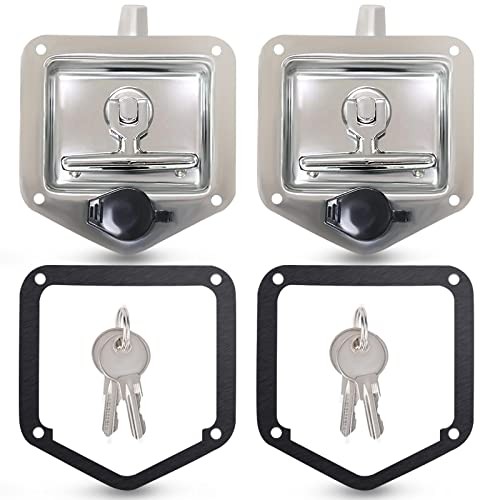 2-Pack T-Handle Latches, Truck Bed Tool Box Latch with Highly Polished