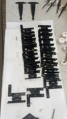 Antique Brass and White Ceramic Bail Pulls Classic Cabinet Hardware Set