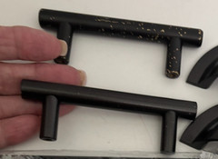 LOT of 2 Antiqued Bronze 4″ Wide Brown Cabinet Drawer Pull HANDLES 2.75″ Centers