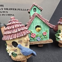 Country Heart Birdhouse Drawer Pull Cabinet Hardware Set New Box