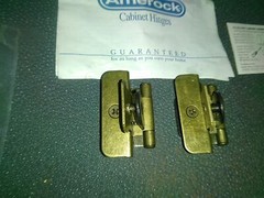 (2)Double Demountable Cabinet Hinges 1/4″ Overlay Burnished Brass CM8701-BB