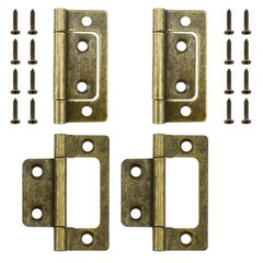 4 Pack NonMortise Door Hinges Bifold Butt Cabinet Bronze 2×0.9 Inch Set